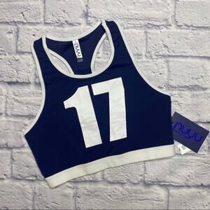 NEW NUYU University of Michigan Wolverines Halter Sports Top in Navy